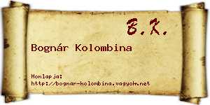 Bognár Kolombina névjegykártya